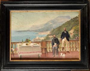 CROEGAERT Georges 1848-1923,Déjeuner en terrasse sur les hauteurs de Menton,Osenat FR 2024-04-07