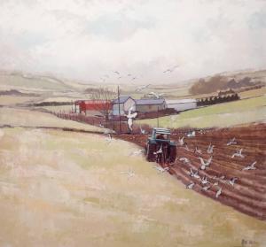 CROFT Richard John 1935,WINTER PLOUGHING AT SLIDDERY FORD, DUNDRUM, COUNTY,1992,Whyte's 2023-07-10