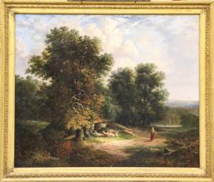 CROME John Berney 1794-1842,Autumnal landscape with a figure on a path and she,Tennant's 2022-01-28