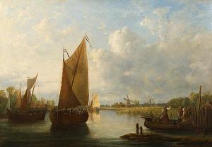 CROME John Berney 1794-1842,Dutch river landscape, oil on canvas,Bonhams GB 2009-12-03