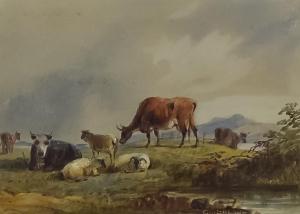 CROME William Henry 1806-1873,Landscape with sheep and cattle grazing,Canterbury Auction 2022-12-03