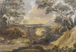 CROMEK Thomas Hartley,Arcadian landscape with two figures in the foregro,Gilding's 2020-09-22