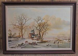 CROMPTON R.M 1900-1900,Dutch style winter landscape,Warren & Wignall GB 2017-11-08