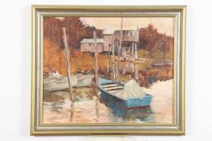 CRONEY Claude 1926-1993,BLUE ROWBOAT, CEDAR KEY, FL,Sloans & Kenyon US 2019-12-15