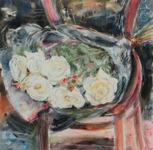 Crooks Jackie 1900-2000,STILL LIFE ROSES,Ross's Auctioneers and values IE 2024-04-17