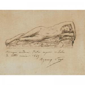 CROS Henry 1840-1907,ASCAGNE ENDORMI;
 ET UN DESSIN ATTRIBUÉ À CÉSAR-IS,Sotheby's GB 2009-03-25