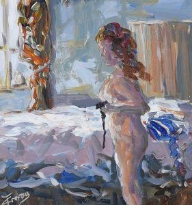 CROSBY F,STANDING NUDE STUDY,Ross's Auctioneers and values IE 2019-12-04