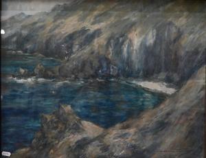 CROSBY Frederick Gordon 1855-1943,Coastal cliffs,1919,Andrew Smith and Son GB 2021-06-09