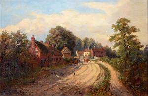 CROSLAND Enoch 1860-1945,Village Scene,1893,Mellors & Kirk GB 2022-04-12