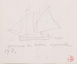 CROSS Henri Edmond 1856-1910,Gréement du bateau aquarelle 17 J ?,Millon & Associés FR 2019-04-25