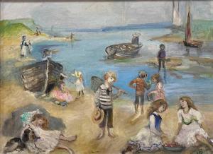 CROSS ROSE,Children with sailing boats in the bay,Lacy Scott & Knight GB 2023-03-17