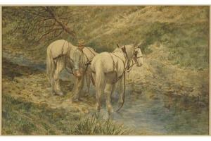 CROSSMAN Abner 1847-1932,Man with a Team of Horses,1905,Susanin's US 2021-06-23