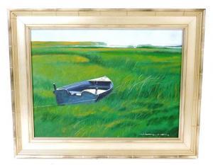 Crosthwaite Clint Royd,depicting rowboat in the marsh grass,20th,Winter Associates US 2017-08-28