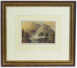 CROUCH William 1817-1850,Cascade at Powers Court, Ireland,Claydon Auctioneers UK 2021-12-29