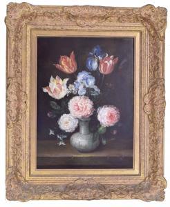 CROWELL Tom 1900-1900,A still-life of flowers in a blue and white vase,Gardiner Houlgate 2024-01-18