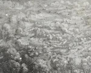 CROWLEY Graham 1950,Landscape with trees under grey clouds,2001,Woolley & Wallis GB 2022-05-31