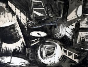 CROWLEY Graham 1950,large abstract lithograph,1987,Ewbank Auctions GB 2022-01-27