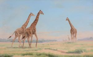 CROWTHER Hugh Melvill 1914-2003,Giraffes in an African landscape,Dreweatts GB 2016-06-02