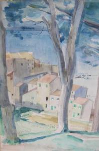 CROZET Maurice 1895-1978,Paysage cubiste, côte d'azur,Ruellan FR 2017-02-25