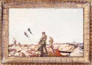 CROZIER Frank R 1883-1948,WW1 battlefield scene,1915,Mossgreen AU 2014-02-04