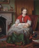 CROZIER Robert 1854-1882,A mother and child seated beside a hearth,Christie's GB 2012-11-15