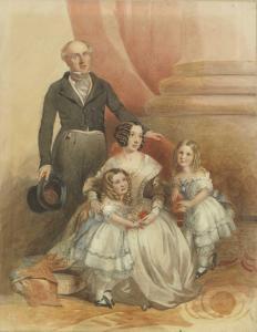 CRUICKSHANK Frederick,Portrait group of a gentleman, his wife and their ,1846,Sworders 2020-12-08