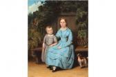 CRUISE BERG JC 1825-1871,Mother and child on bench,Twents Veilinghuis NL 2015-07-03