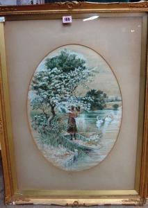CRUMP FRANK 1862-1929,A girl in a punt gathering blossom,Bellmans Fine Art Auctioneers GB 2016-11-26