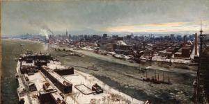 CRUSET Sebastien 1859-1943,View of Manhattan in Winter,1911,Christie's GB 1998-06-18