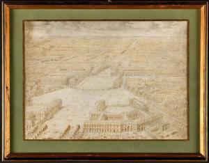 CRUYL Lieven 1640-1720,Vue aérienne du château de Versailles,Osenat FR 2024-03-31