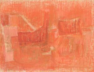 CRUZ Emilio 1938-2004,Untitled (Abstraction in Red),1953,Swann Galleries US 2022-10-06