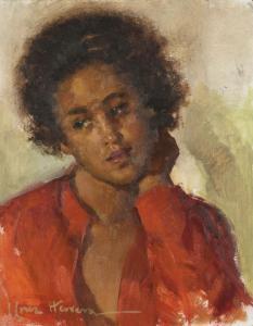 CRUZ HERRERA Jose 1890-1972,Petite fille de Fez en rouge,Digard FR 2024-02-20