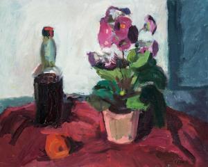CSEH István 1916-1975,Table Still with Flowerpot,Nagyhazi galeria HU 2016-05-31