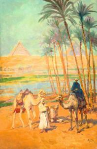 CSERNA Karoly 1867-1944,Pyramids of Gíza (Cairo),Kieselbach HU 2023-05-22