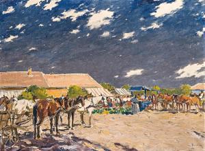 CSILLAG Jozsef 1894-1977,Market scene,Nagyhazi galeria HU 2019-10-01