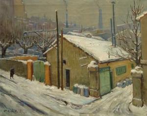 CUCHET Paul 1895-1986,L'Estaque sous la neige.,Etude Provence FR 2007-03-18