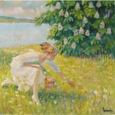 CUCUEL Edward Alfred 1875-1954,blumenpflückendes mädchen (picking flowers),Sotheby's GB 2005-06-14
