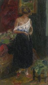 CUCUEL Edward Alfred 1875-1954,Junges Mädchen beim Ankleiden,1909/1912,Galerie Bassenge 2023-11-30