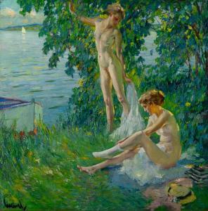 CUCUEL Edward Alfred 1875-1954,Two Bathers,1935-1940,William Doyle US 2023-11-15