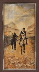 CUEVAS P,Paisaje con soldado y caballo,1900,Subastas Galileo ES 2016-03-17