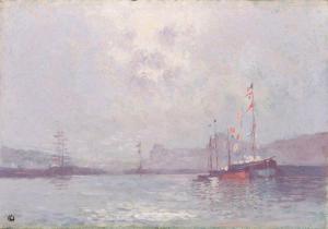 CUISINIER Edmond 1857-1917,Bateaux dans la rade,Osenat FR 2020-07-19