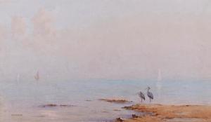 CULL Alma Claude Burlton 1880-1931,A pair of grey herons in the ,1909,Bellmans Fine Art Auctioneers 2021-10-12