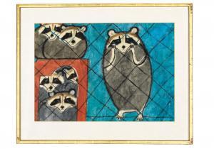CULVER Charles 1908-1967,Six racoons in a cage,1950,Christie's GB 2021-04-15