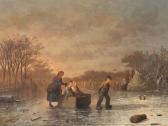 CULVERHOUSE Johann Mongels 1820-1891,Ice Skating in Delft,1855,Auctionata DE 2017-01-16