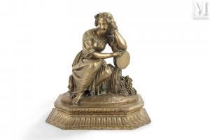 CUMBERWORTH Charles 1811-1852,Bacchante assise au tambourin,Millon & Associés FR 2024-02-14