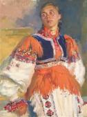 CUMPELIK Jan 1895-1965,Girl in Folk Costume,Palais Dorotheum AT 2015-11-28