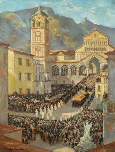 CUNDALL Charles Ernest 1890-1971,Easter Procession, Amalfi,Bonhams GB 2024-03-14