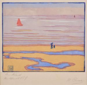 CUNZ Martha 1876-1961,Am Strand,1913,Beurret Bailly Widmer Auctions CH 2023-11-08