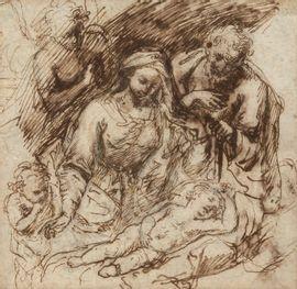 CURIA Francesco 1538-1610,Deux études recto-verso pour la Nativité,Aguttes FR 2021-03-25