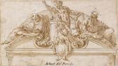 CURIA Francesco 1538-1610,Projet de lunette avec saint Michel, saint Pierre ,Lafon FR 2013-06-24